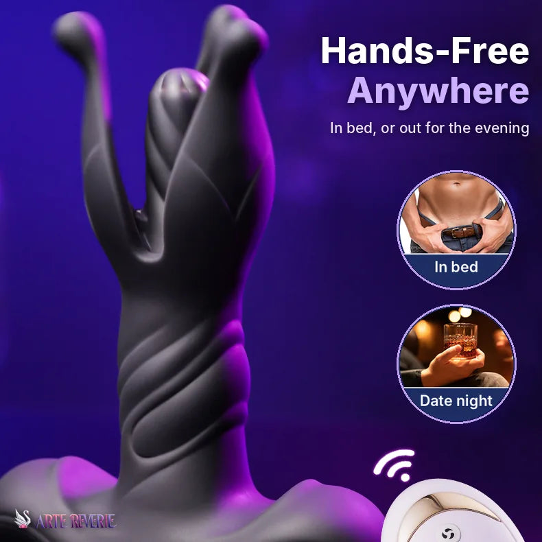 Midnight Bloom Thrusting & Expanding Massager | Wireless Remote, Blooms Inside, For Her & Him