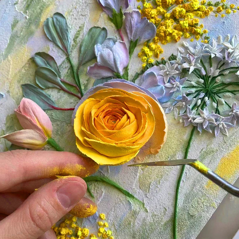 Vibrant Warm Tones 3D Sculpture Paste โ Creative DIY & Artistic Decor