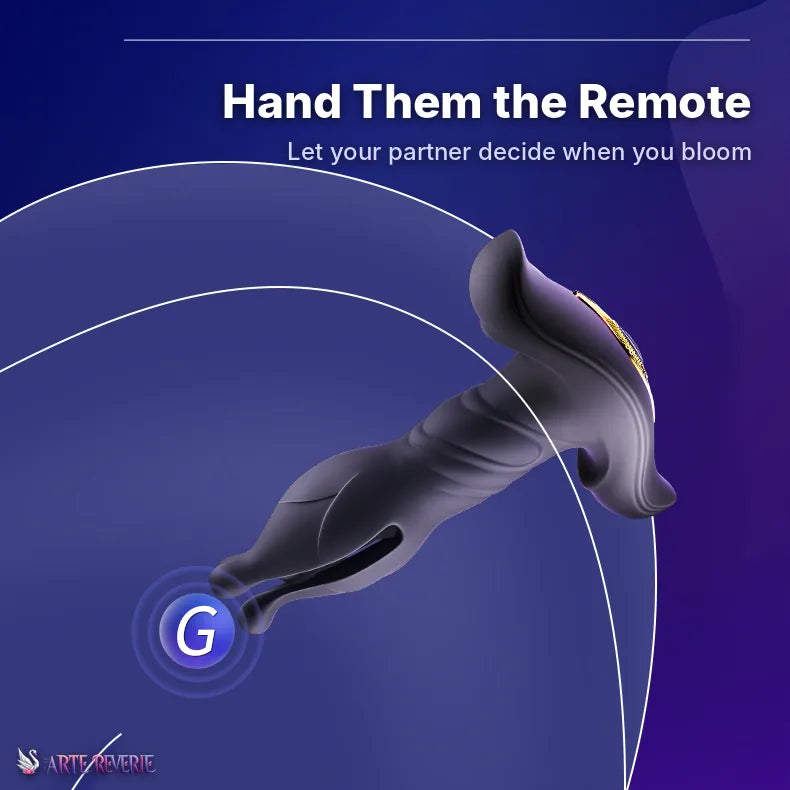 Midnight Bloom Thrusting & Expanding Massager | Wireless Remote, Blooms Inside, For Her & Him