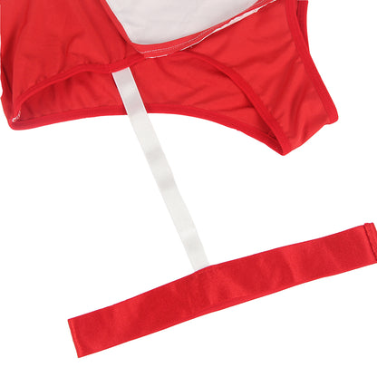 Plus Size Playful Nurse Costume | Edgy Bodysuit with Zipper & Removable Garters