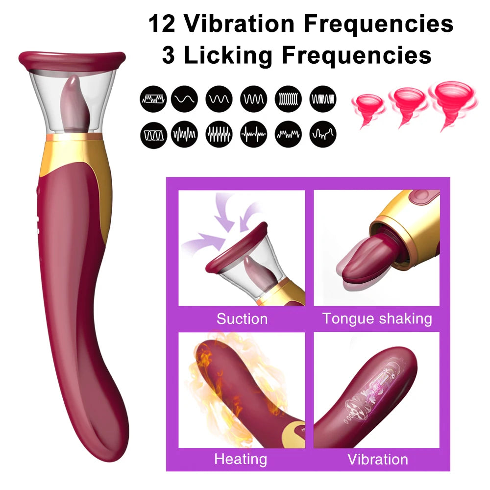 Soothing Heat, Multi-Mode Suction & Licking Vibration for Relaxation | Ergonomic Therapeutic Massager AR-V2