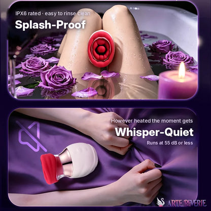 IPX6 splash-proof, whisper-quiet suction licking massager, 55 dB or less