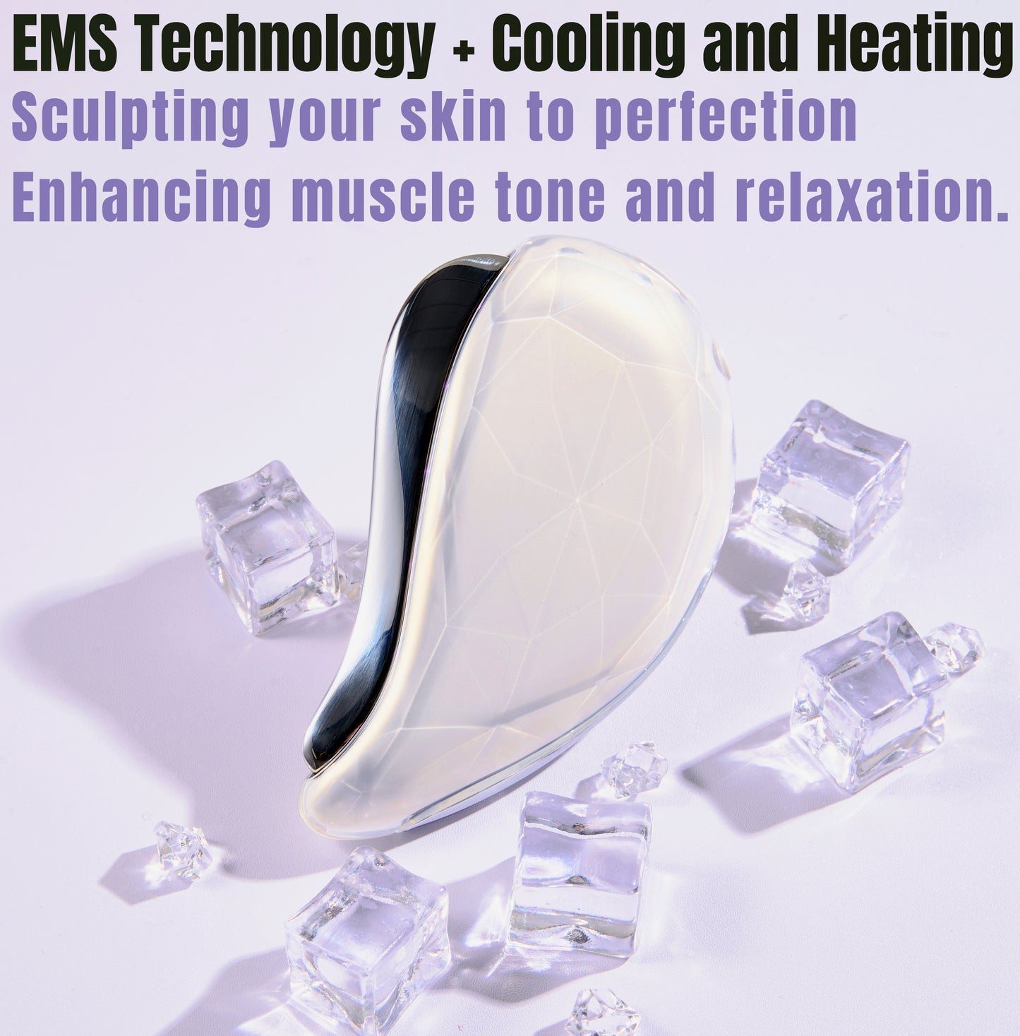 EMS Gua Sha Massager | Cooling & Heating for Lymphatic Drainage Massage, Contouring, Oil & Acne Control | LED Therapy & Microcurrent