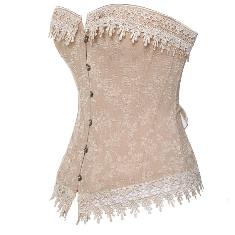 Exquisite Embroidered Lace-Up Waist Trainer