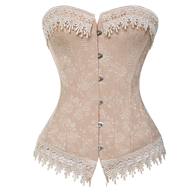 Exquisite Embroidered Lace-Up Waist Trainer