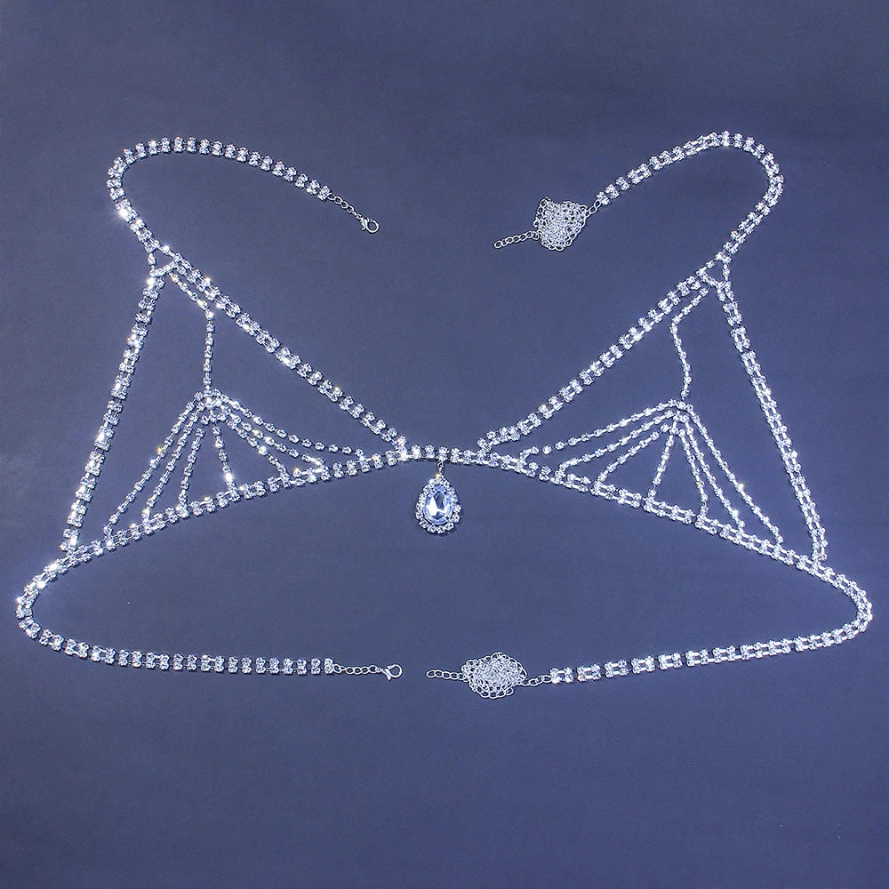 Crystal Bralette - Trendy Water Drop Rhinestone Body Chain