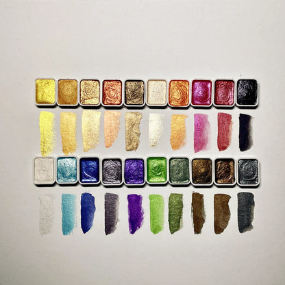 Watercolor Metallic & Pearlescent Sets – Warm/Cool Tones