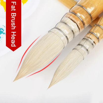 Professional Watercolor Paint Brush with Wool Hair - Artisan Quality, Wood Handle Painting Supplies