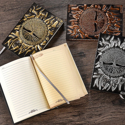 Vintage Tree of Life Embossed Leatherette Diary