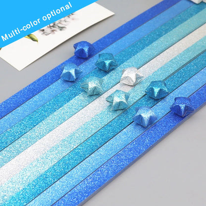 Funkelndes Origami-Sternpapier-Set – 140 Streifen zum Erstellen glitzernder Glückssterne und dekorativer Bastelarbeiten 