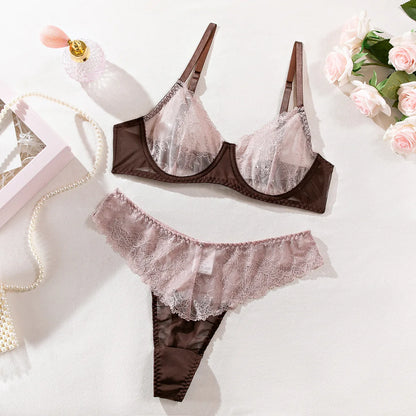 Vintage Style Transparent Bra and Briefs Kit