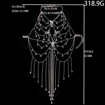 Crystal Body Chain - Cascading Rhinestone Fringe Bikini Harness