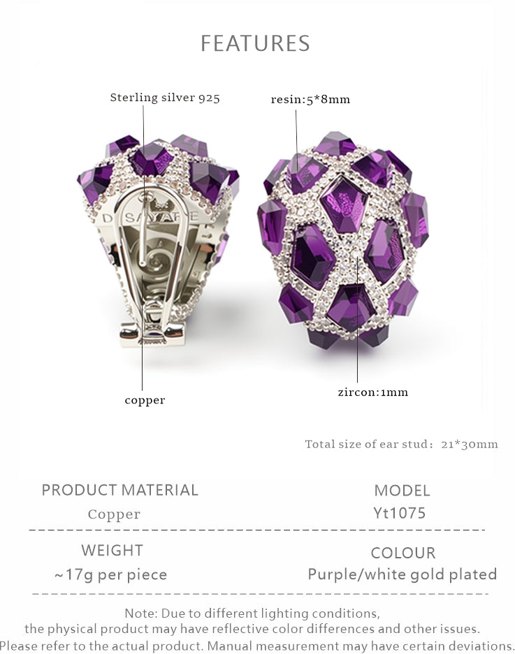 Purple Vintage Statement Beaded Silver Necklace & Earring Collection