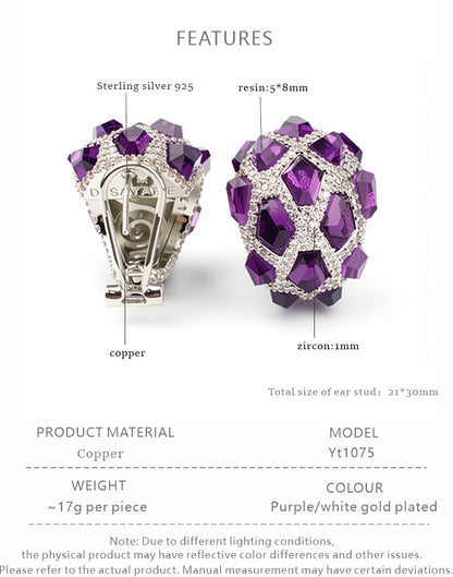 Purple Vintage Statement Beaded Silver Necklace & Earring Collection